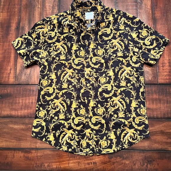 Ricky & Micky Black and Gold Floral Shirt - Picture 2 of 3